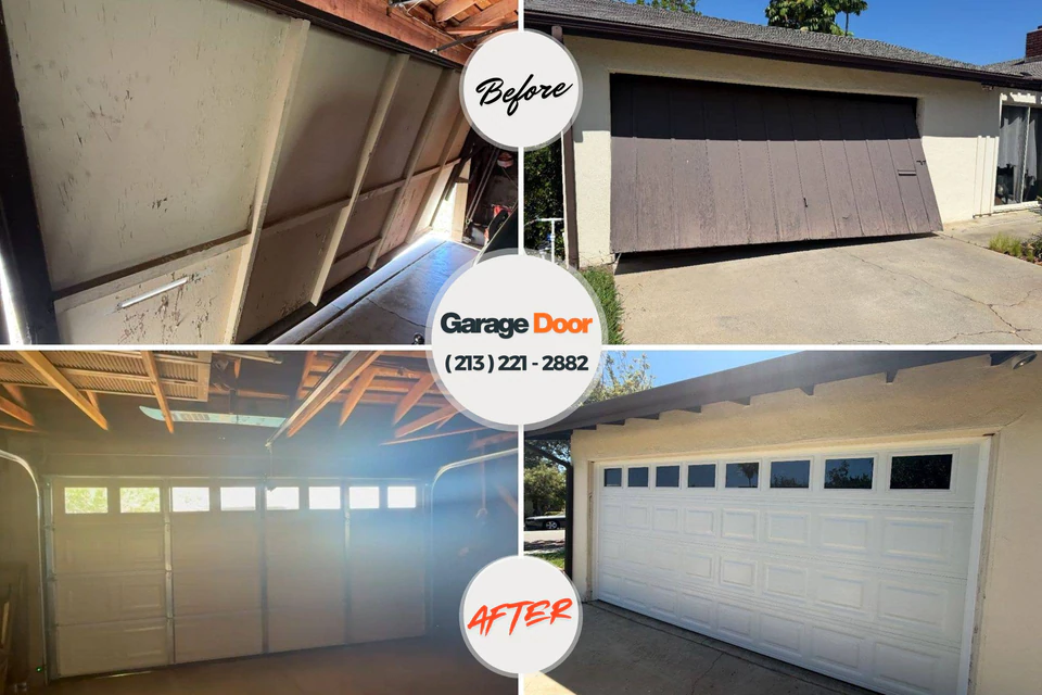 Before and after: garage door repair Ontario, OH